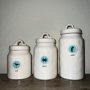 Rae Dunn sea life/coastal canister set